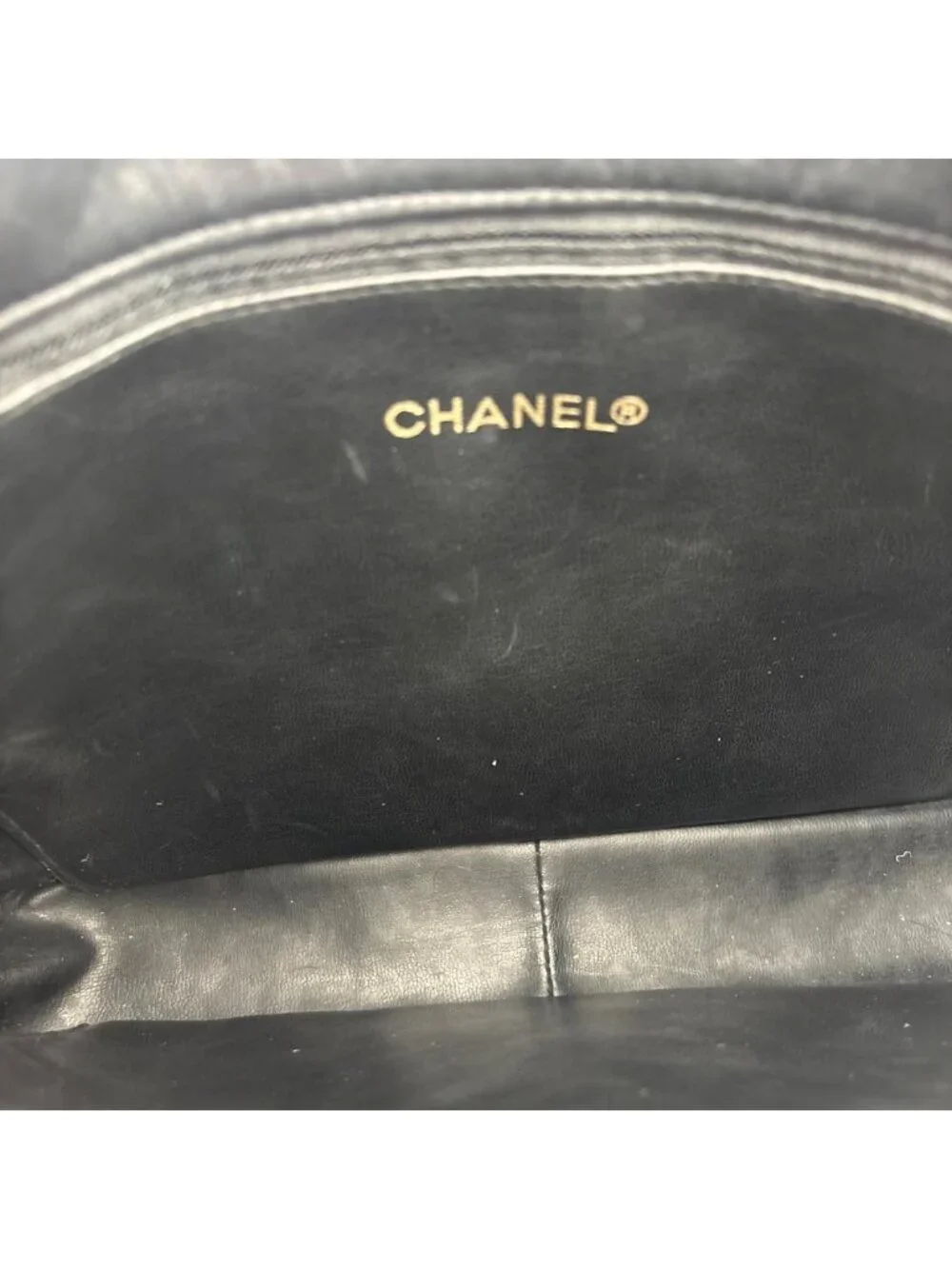 Chanel Lambskin Shoulder Bag Gold Black